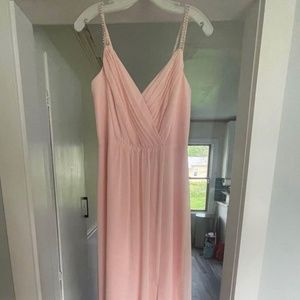 David’s Bridal Bridesmaid Dress in Petal with Rhinestone Straps